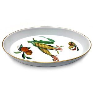 Royal Worcester Evesham Gold Fine Porcelain Oval Serving Platter Vintage 1990s